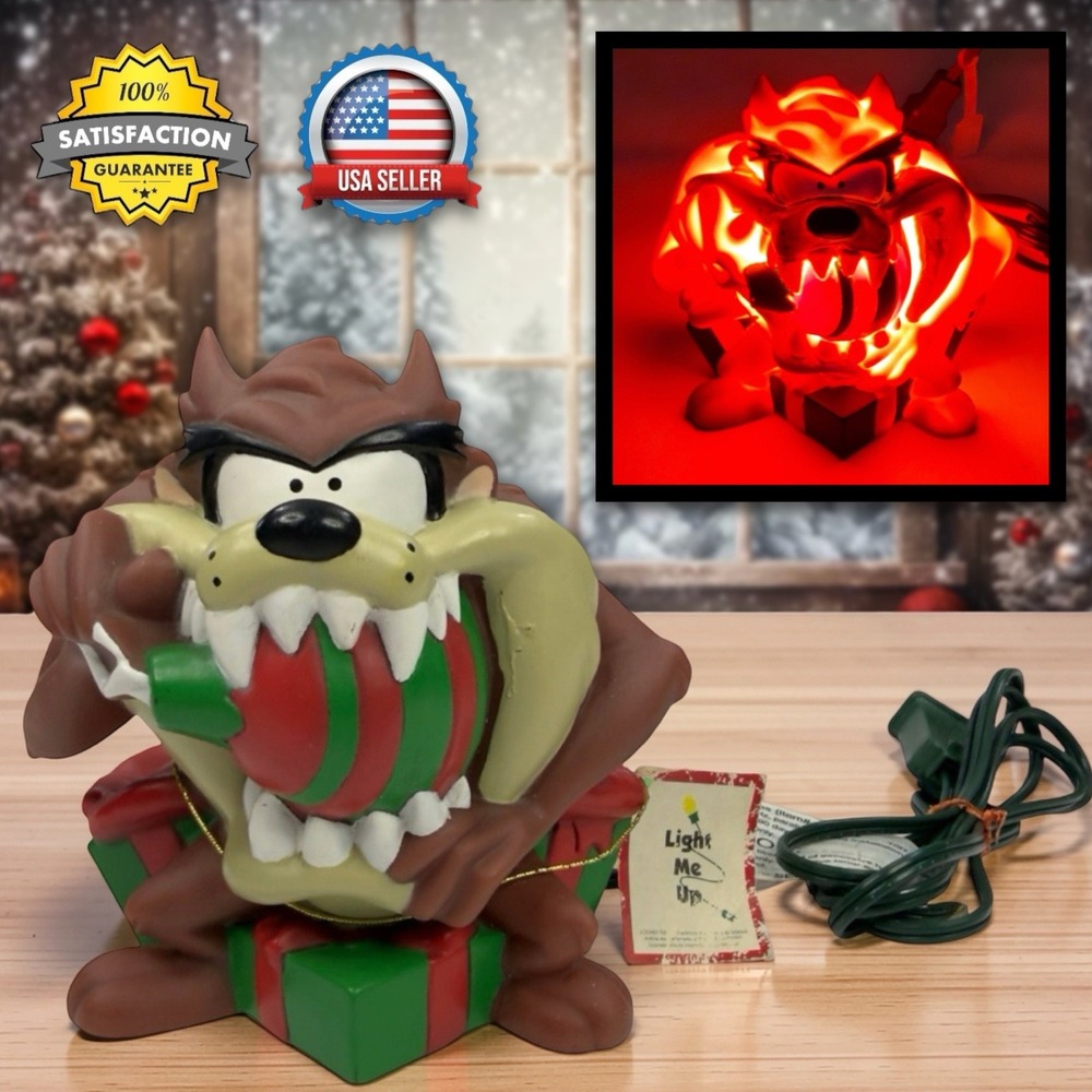 Vintage '97 Tasmanian Devil Taz Light Up Christmas Blow Mold Holiday Figure Lamp